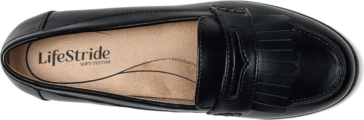 LifeStride Santana Women's Flat Shoes Black : 8 W (C), Leather - Image 2