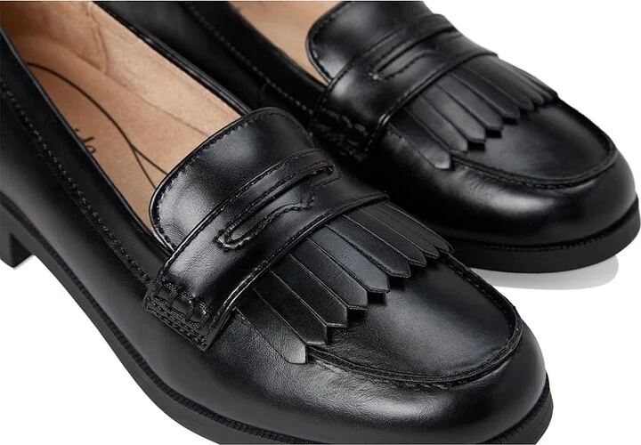 LifeStride Santana Women's Flat Shoes Black : 8 W (C), Leather - Image 7