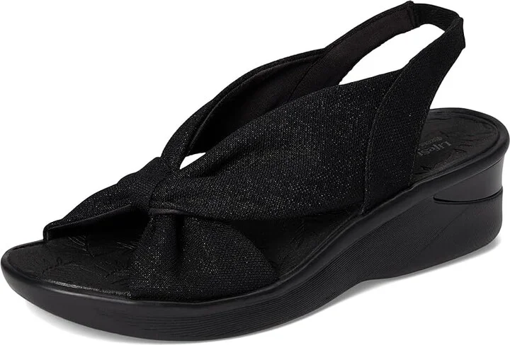 LifeStride Serenade Slingbacks Women's Sandals Black Stretch Fabric : 7.5 M (B), Textile - Image 5
