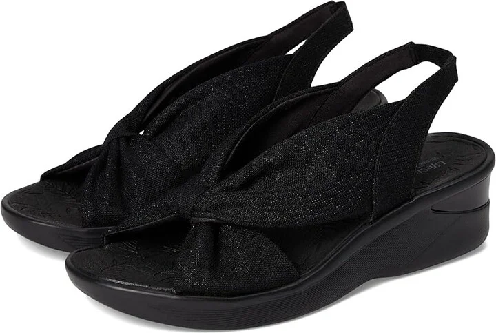 LifeStride Serenade Slingbacks Women's Sandals Black Stretch Fabric : 7.5 M (B), Textile