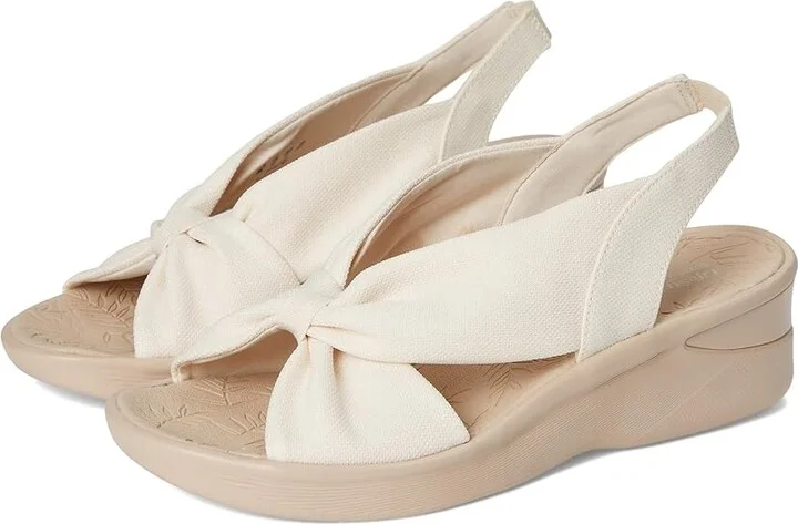 LifeStride Serenade Slingbacks Women's Sandals Eggnog Stretch Fabric : 6.5 M (B), Textile