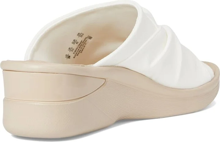 LifeStride Smile 3 Slides Women's Sandals Bright White Stretch Fabric : 7 W (C), Textile - Image 4