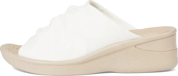 LifeStride Smile 3 Slides Women's Sandals Bright White Stretch Fabric : 7 W (C), Textile - Image 6