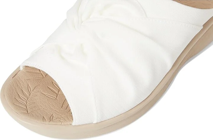 LifeStride Smile 3 Slides Women's Sandals Bright White Stretch Fabric : 7 W (C), Textile - Image 7