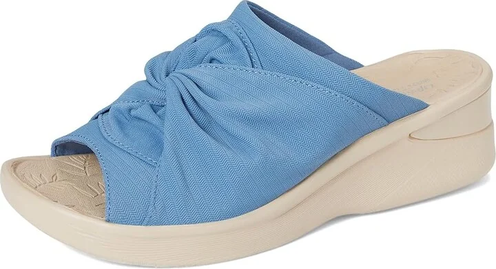 LifeStride Smile 3 Slides Women's Sandals Elemental Blue Stretch Fabric : 9.5 M (B), Textile - Image 5