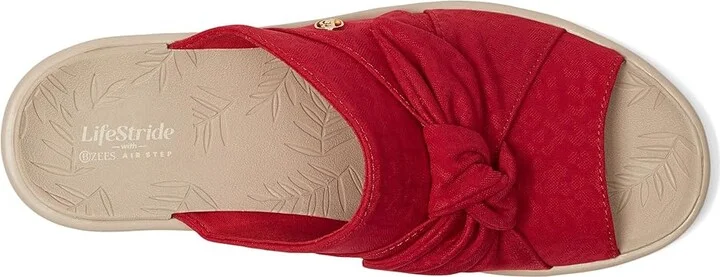 LifeStride Smile Slides Women's Sandals Fire Red Monomesh Fabric : 8 M (B), Textile - Image 2