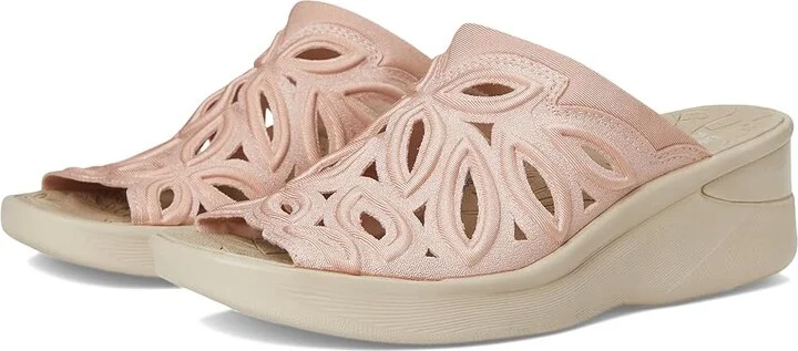 LifeStride Susie Slides Women's Sandals Blush Shimmer Lycra Fabric : 9 M (B), Textile