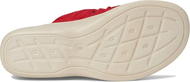 LifeStride Susie Slides Women's Sandals Fire Red Shimmer Lycra Fabric : 7.5 W (C), Textile - Image 3