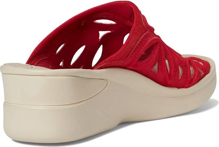 LifeStride Susie Slides Women's Sandals Fire Red Shimmer Lycra Fabric : 7.5 W (C), Textile - Image 4