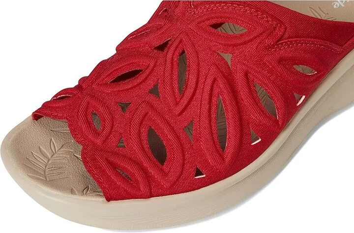 LifeStride Susie Slides Women's Sandals Fire Red Shimmer Lycra Fabric : 7.5 W (C), Textile - Image 7