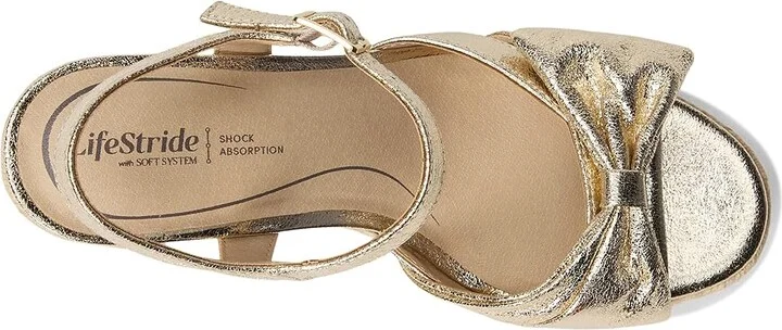 LifeStride Tahlia Women's Sandals Platino Gold Faux Leather : 6 W (C), Synthetic - Image 2