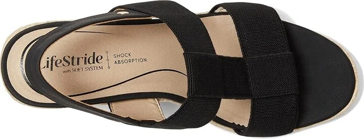 LifeStride Tallulah Women's Sandals Black Faux Leather 2 : 11 M (B), Synthetic - Image 2
