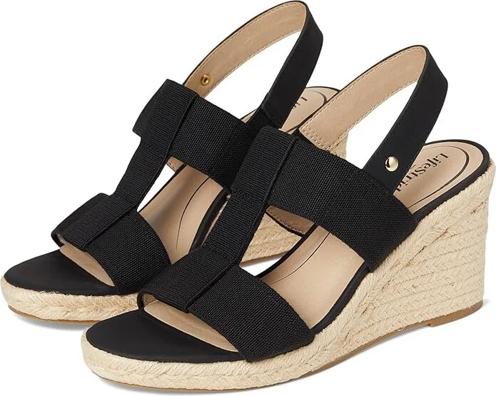 LifeStride Tallulah Women's Sandals Black Faux Leather 2 : 11 M (B), Synthetic