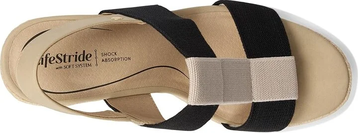 LifeStride Tallulah Women's Sandals Black Faux Leather : 8 W (C), Synthetic - Image 2