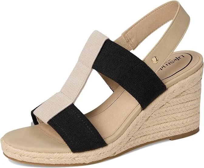 LifeStride Tallulah Women's Sandals Black Faux Leather : 8 W (C), Synthetic - Image 5