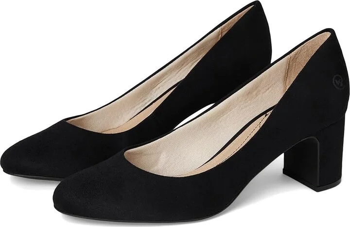 LifeStride Taylor Block Heel Dress Shoes High Women's Heels Black Fabric : 9.5 M (B)