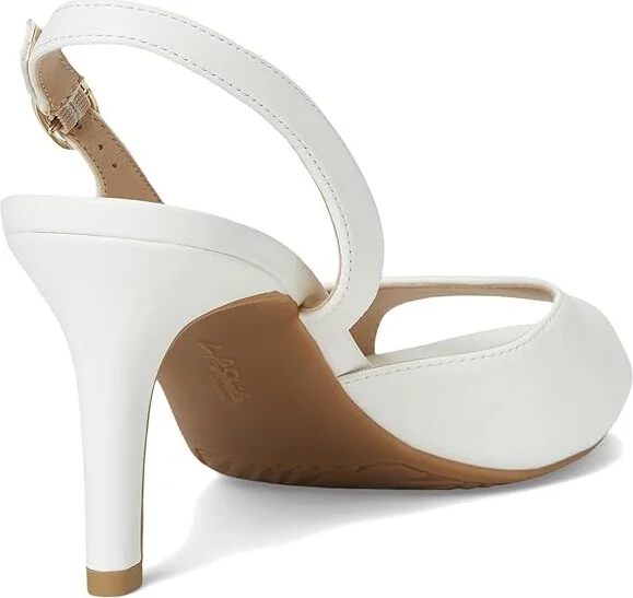 LifeStride Teller 2 Slingback Peep Toe Pumps Women's Sandals Bright White : 10 M (B), Leather - Image 4