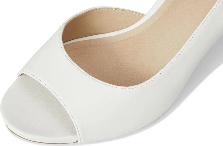 LifeStride Teller 2 Slingback Peep Toe Pumps Women's Sandals Bright White : 10 M (B), Leather - Image 7