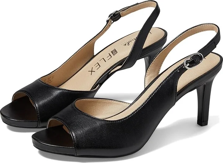 LifeStride Teller 2 Slingbacks Women's Sandals Black : 10 M (B), Leather/Rubber