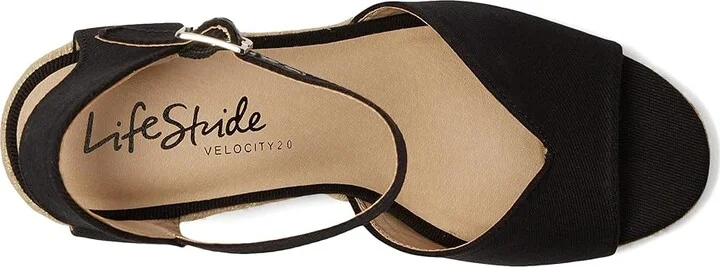 LifeStride Tess Wedge Espadrille Sandals Women's Sandals Black : 8.5 M (B) - Image 2