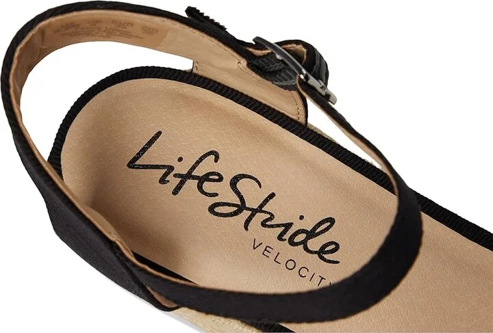 LifeStride Tess Wedge Espadrille Sandals Women's Sandals Black : 8.5 M (B) - Image 7
