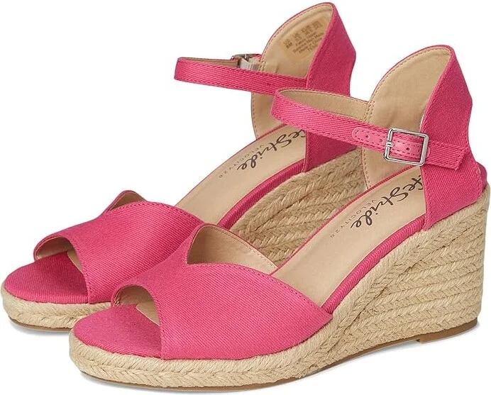 LifeStride Tess Wedge Espadrille Sandals Women's Sandals French Pink : 7 W (C)