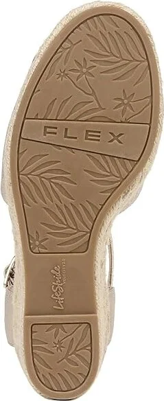 LifeStride Tess Wedge Espadrille Sandals Women's Sandals Platino Gold : 9.5 M (B) - Image 3
