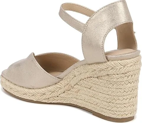 LifeStride Tess Wedge Espadrille Sandals Women's Sandals Platino Gold : 9.5 M (B) - Image 4