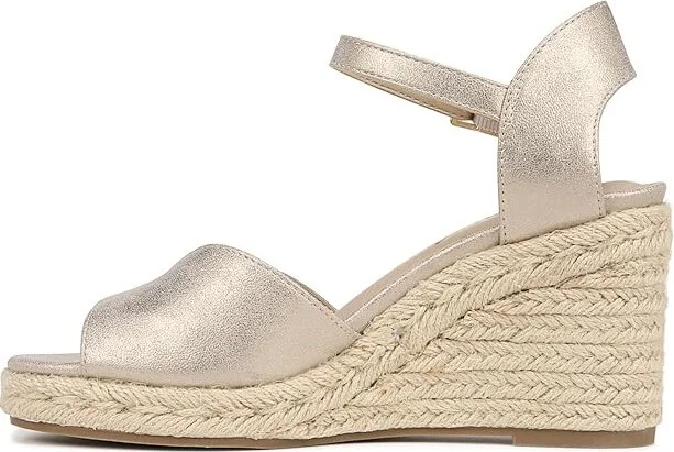 LifeStride Tess Wedge Espadrille Sandals Women's Sandals Platino Gold : 9.5 M (B) - Image 5