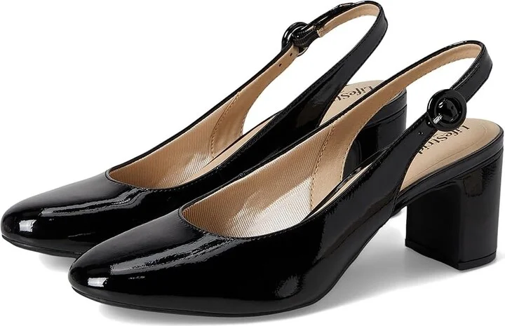 LifeStride Tia Women's Sandals Black Faux Leather : 10 M (B)