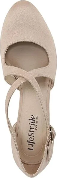 LifeStride Tracy High Women's Heels Tender Taupe Microfiber : 7 W (C), Faux Leather - Image 2