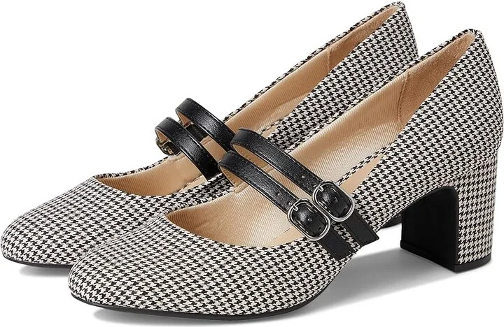 LifeStride True Women's Shoes Black/Bone Houndstooth : 6.5 W (C), Synthetic
