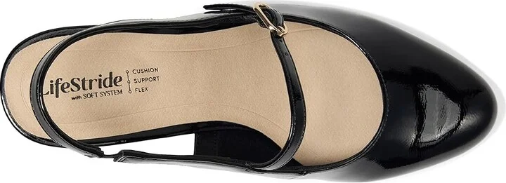 LifeStride Trust Strappy Shoes Women's Shoes Black Patent : 8.5 W (C), Leather - Image 2