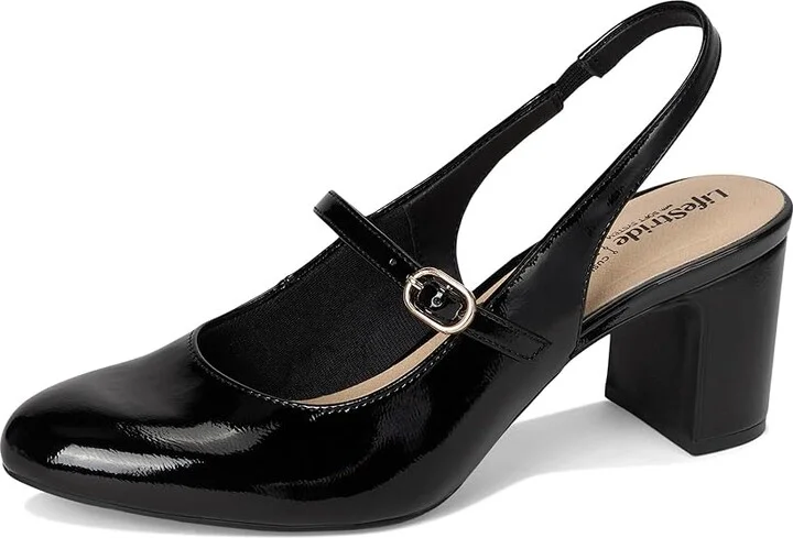 LifeStride Trust Strappy Shoes Women's Shoes Black Patent : 8.5 W (C), Leather - Image 5