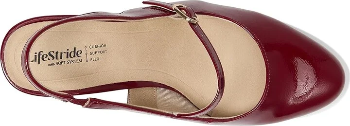 LifeStride Trust Strappy Shoes Women's Shoes Dark Cherry Patent : 9.5 W (C), Leather - Image 2