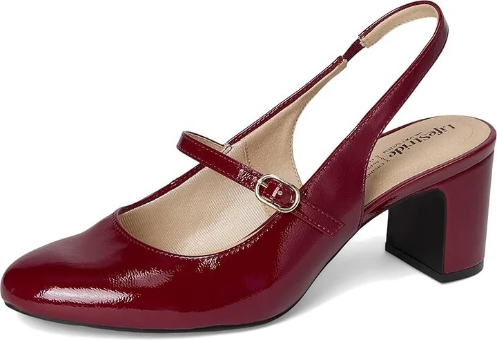 LifeStride Trust Strappy Shoes Women's Shoes Dark Cherry Patent : 9.5 W (C), Leather - Image 5