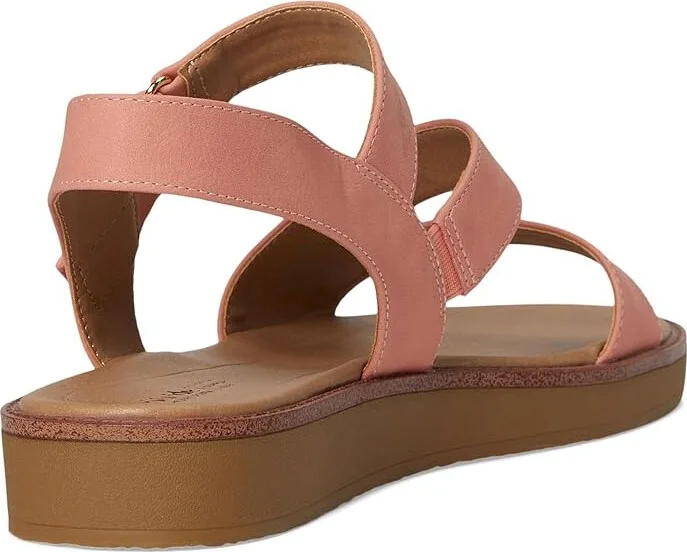 LifeStride Waverly Sandals Women's Flat Shoes Coral Pink Faux Leather : 7.5 W (C) - Image 4