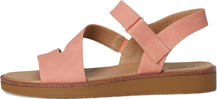 LifeStride Waverly Sandals Women's Flat Shoes Coral Pink Faux Leather : 7.5 W (C) - Image 6
