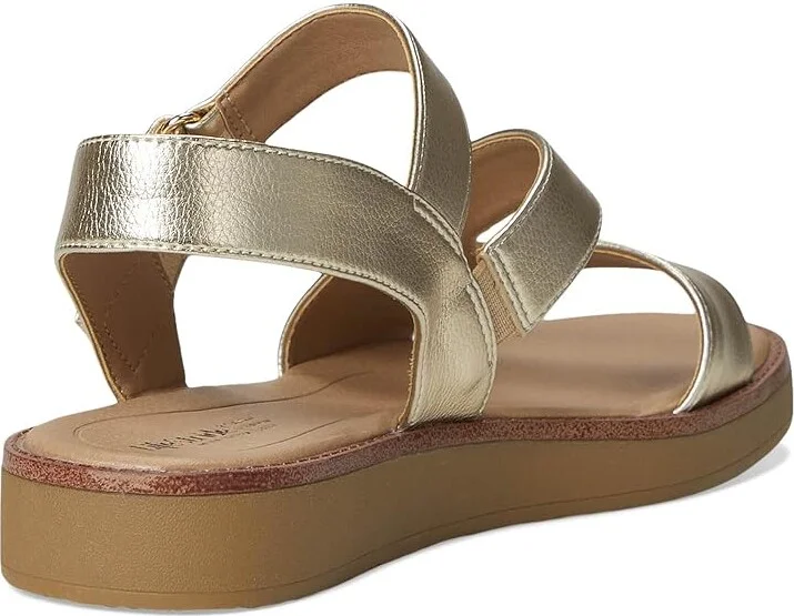 LifeStride Waverly Sandals Women's Flat Shoes Gold Faux Leather : 9 M (B) - Image 4