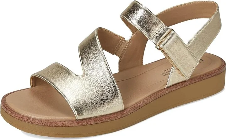 LifeStride Waverly Sandals Women's Flat Shoes Gold Faux Leather : 9 M (B) - Image 5