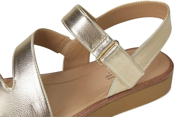 LifeStride Waverly Sandals Women's Flat Shoes Gold Faux Leather : 9 M (B) - Image 7
