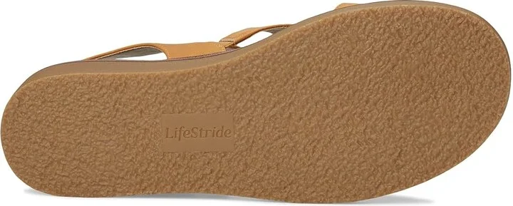 LifeStride Waverly Sandals Women's Flat Shoes Inca Gold Faux Leather : 6 W (C) - Image 3