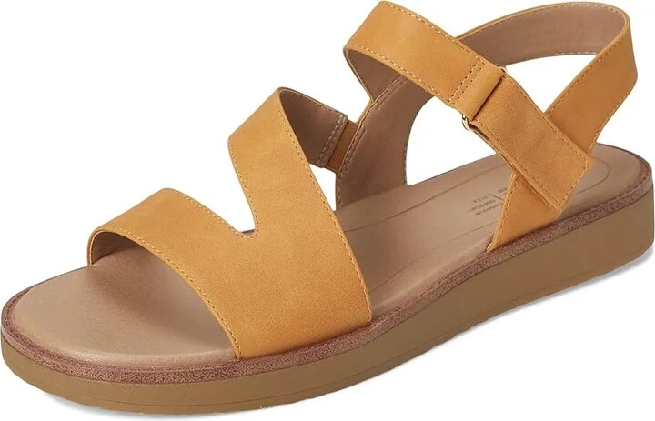 LifeStride Waverly Sandals Women's Flat Shoes Inca Gold Faux Leather : 6 W (C) - Image 5