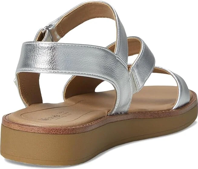 LifeStride Waverly Sandals Women's Flat Shoes Silver Faux Leather : 9.5 M (B) - Image 4