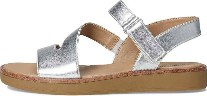 LifeStride Waverly Sandals Women's Flat Shoes Silver Faux Leather : 9.5 M (B) - Image 6