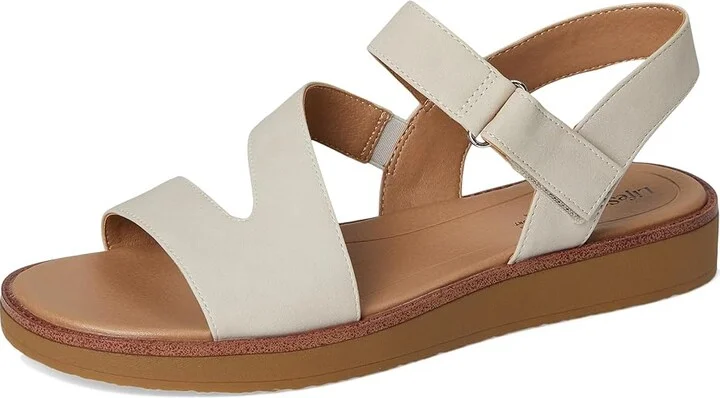 LifeStride Waverly Sandals Women's Flat Shoes Stone Beige Faux Leather : 6 M (B) - Image 5