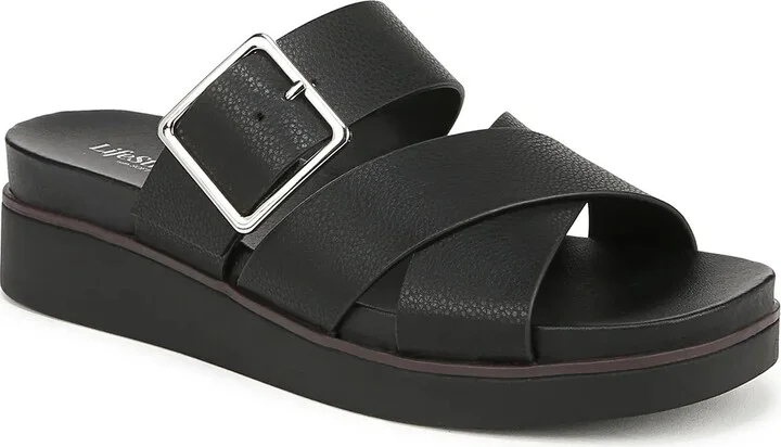 LifeStride Wide Width Getaway Wedge Sandal