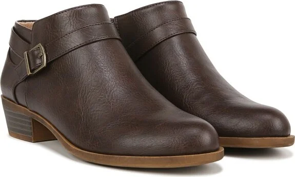 LifeStride Womens Alexander Block Heel Ankle Booties Dark Brown 8.5 W - Image 2