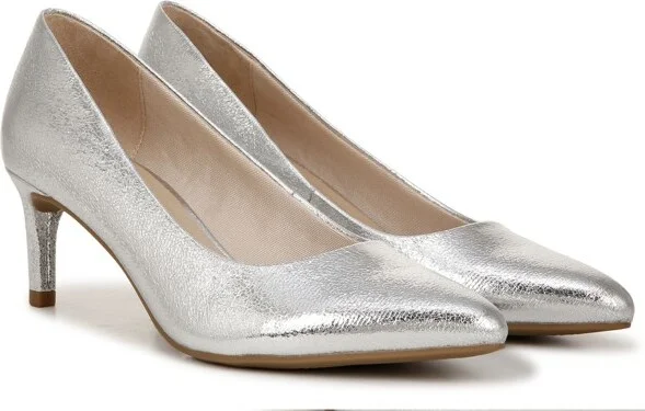 LifeStride Women's Alexis Pointed Toe Pump Silver Metallic 9 M - Image 2