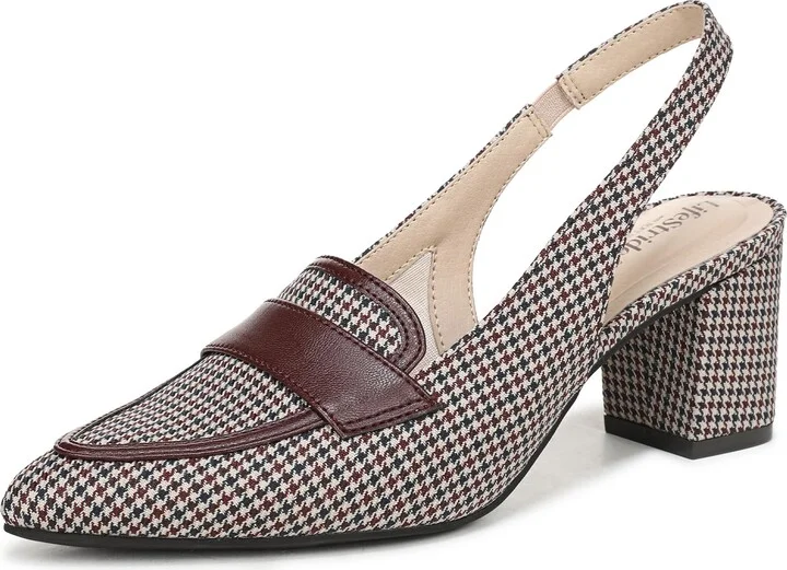 LifeStride Women's Angel Pump Beige Houndstooth 5.5 M
